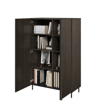 Niedriger Regalschrank 92 cm MEXIA - Portlandesche / Schwarz