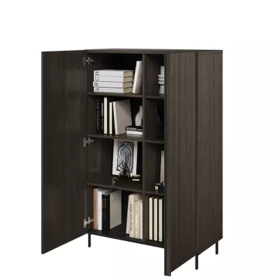 Niedriger Regalschrank 92 cm MEXIA - Portlandesche / Schwarz