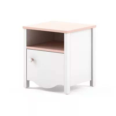 Kindernachttisch MISE - weiß/rosa
