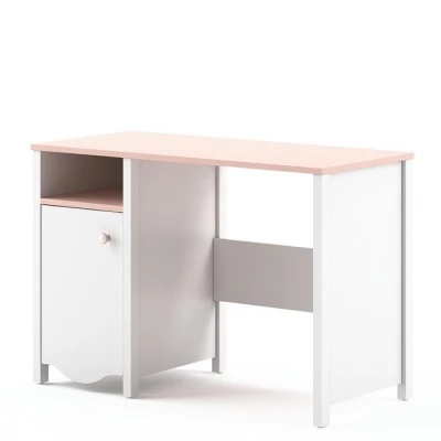 Kinderschreibtisch MISE - weiß/rosa