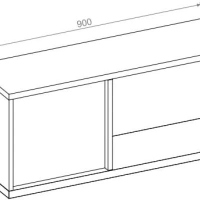 Hängeschrank 90 cm PAMPA - weiß / graphit
