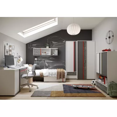 Hängeschrank 90 cm PAMPA - weiß / graphit