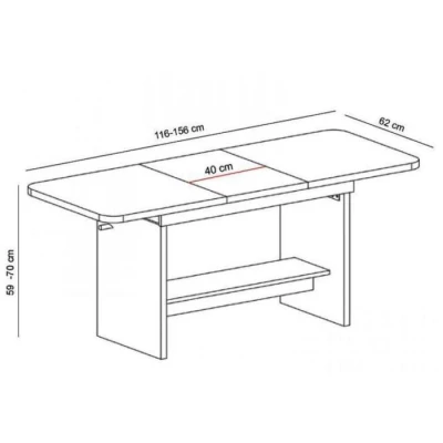 Ausziehbarer Couchtisch VELYR - Hickory-Nussbaum