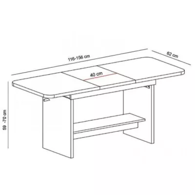 Ausziehbarer Couchtisch VELYR - Hickory-Nussbaum
