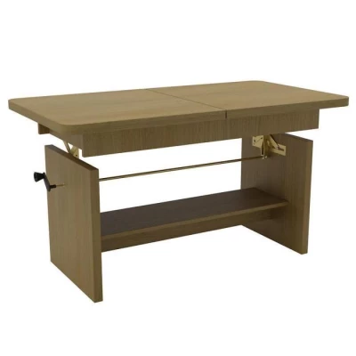 Ausziehbarer Couchtisch VELYR - Hickory-Nussbaum
