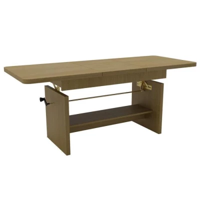 Ausziehbarer Couchtisch VELYR - Hickory-Nussbaum