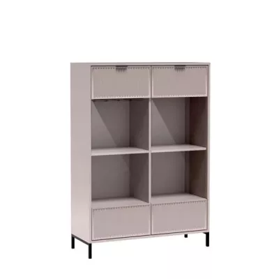 Niedrige Vitrine CORA - Kaschmir + KOSTENLOSE LED-Beleuchtung