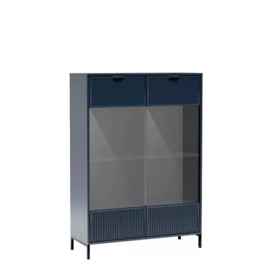 Niedrige Vitrine CORA - Indigo + KOSTENLOSE LED-Beleuchtung