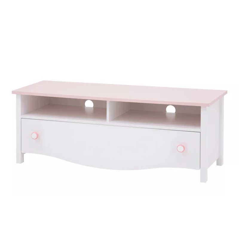 Kinder-Fernsehtisch MISE - weiß/rosa