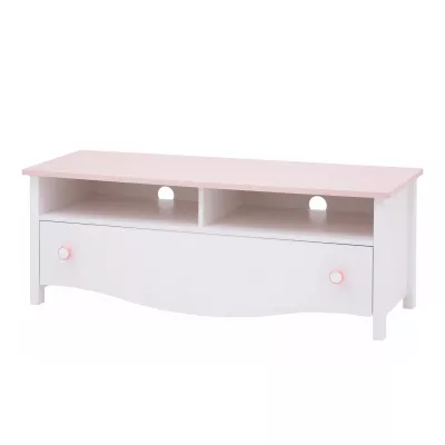 Kinder-Fernsehtisch MISE - weiß/rosa