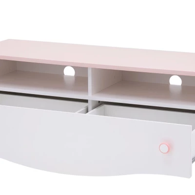 Kinder-Fernsehtisch MISE - weiß/rosa