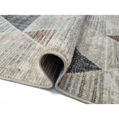 Geometrischer Stückteppich 140x190 cm OZAN - beige / grau