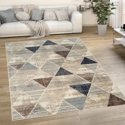 Geometrischer Stückteppich 60x100 cm OZAN - beige / grau
