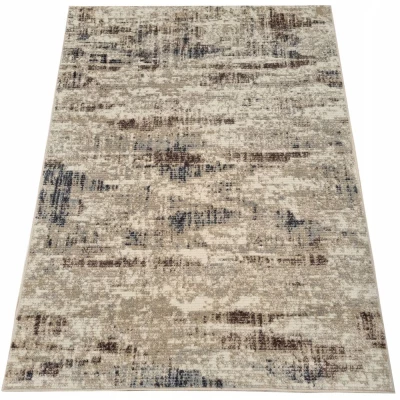 Abstrakter Stückteppich 140x190 cm OZAN - beige / grau
