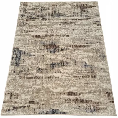 Abstrakter Stückteppich 140x190 cm OZAN - beige / grau