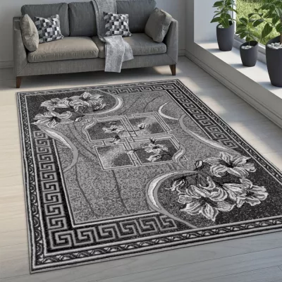 Gemusterter Teppich 160x220 cm LUKEN - grau / schwarz