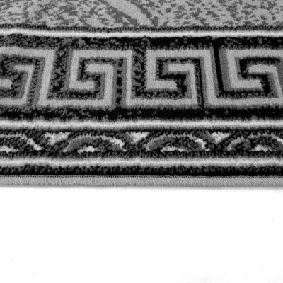 Gemusterter Teppich 70x130 cm LUKEN - grau / schwarz