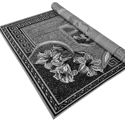 Gemusterter Teppich 70x130 cm LUKEN - grau / schwarz
