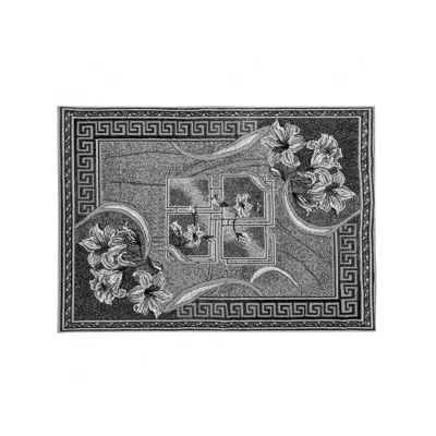 Gemusterter Teppich 70x130 cm LUKEN - grau / schwarz