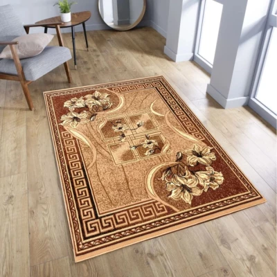Gemusterter Teppich 150x300 cm LUKEN - beige / braun