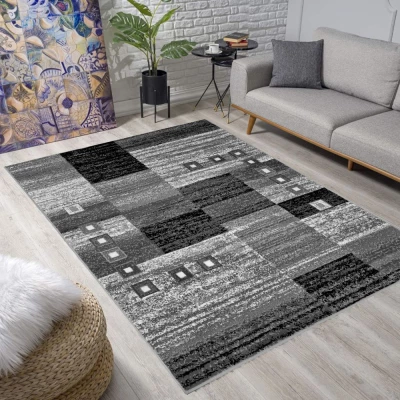 Geometrischer Teppich 200x400 cm LUKEN - grau