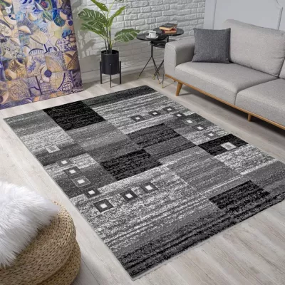 Geometrischer Teppich 200x400 cm LUKEN - grau