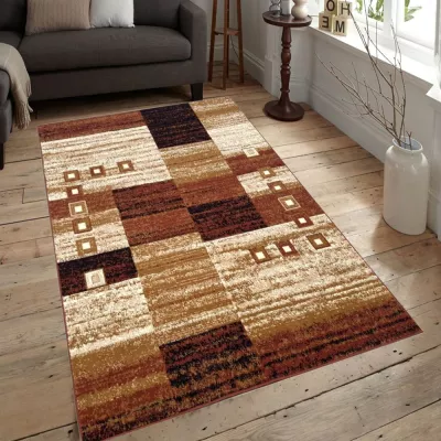 Geometrischer Teppich 70x130 cm LUKEN - braun