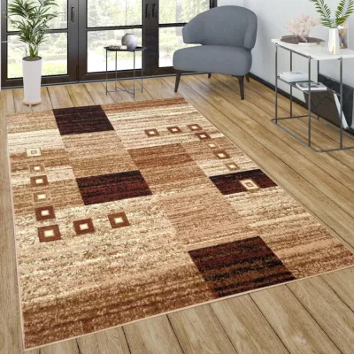 Geometrischer Teppich 150x300 cm LUKEN - beige