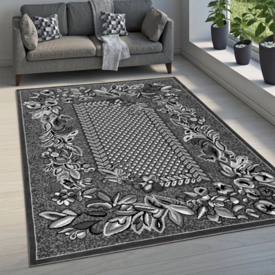 Gemusterter Einzelteppich 250x350 cm LUKEN - grau