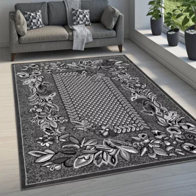 Gemusterter Einzelteppich 250x350 cm LUKEN - grau