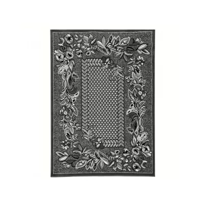 Gemusterter Teppich 140x190 cm LUKEN - grau