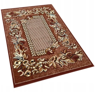 Gemusterter Teppich 140x190 cm LUKEN - braun