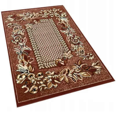 Gemusterter Teppich 140x190 cm LUKEN - braun