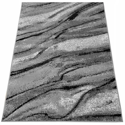 Rechteckiger Teppich 80x150 cm LUKEN - grau / schwarz