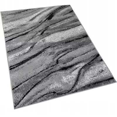 Rechteckiger Teppich 80x150 cm LUKEN - grau / schwarz