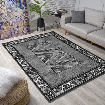 Gemusterter Kurzflor-Teppich 150x300 cm LUKEN - grau