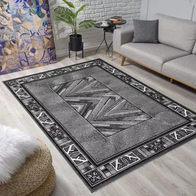 Gemusterter Kurzflor-Teppich 150x300 cm LUKEN - grau