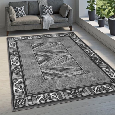 Gemusterter Kurzflor-Teppich 150x300 cm LUKEN - grau