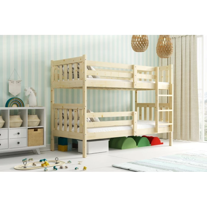 Kinder-Etagenbett 90x190 EUNIKA mit Matratzen - Kiefer