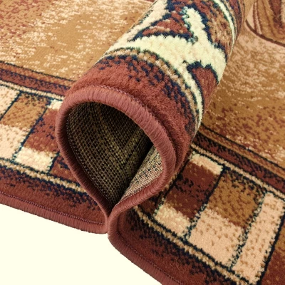Gemusterter Stückteppich 70x130 cm LUKEN - braun