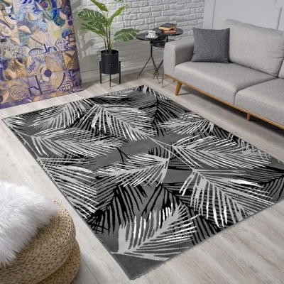 Teppich 180x250 cm LUKEN gemustert - grau/schwarz