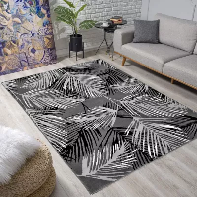 Teppich 180x250 cm LUKEN gemustert - grau/schwarz