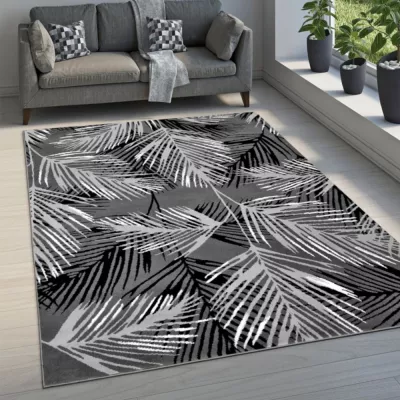 Teppich 180x250 cm LUKEN gemustert - grau/schwarz