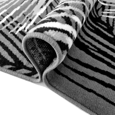 Stück Teppich 140x190 cm LUKEN gemustert - grau/schwarz