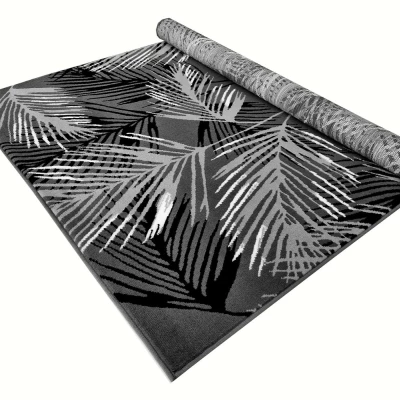 Stück Teppich 140x190 cm LUKEN gemustert - grau/schwarz
