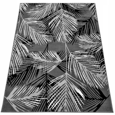 Stück Teppich 140x190 cm LUKEN gemustert - grau/schwarz