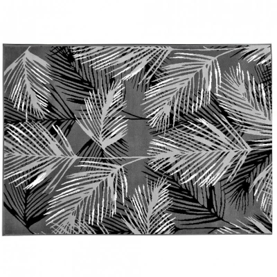 Stück Teppich 140x190 cm LUKEN gemustert - grau/schwarz