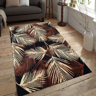 Teppich 140x190 cm LUKEN gemustert - braun / beige