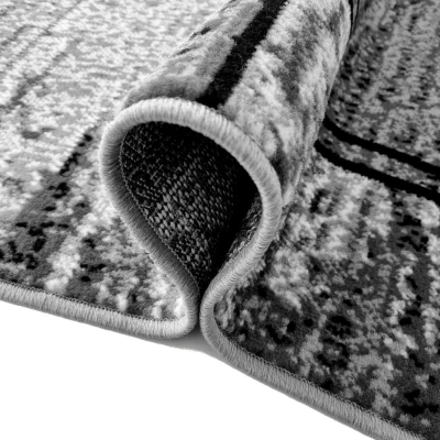Teppich 80x150 cm LUKEN rechteckig - grau/schwarz