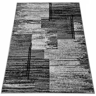 Teppich 80x150 cm LUKEN rechteckig - grau/schwarz